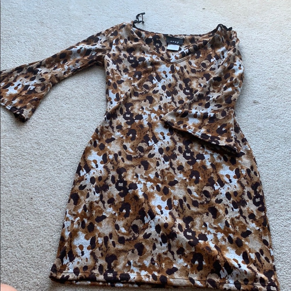 Snap Sz M Animal PrintDress